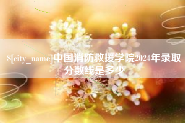 香港中国消防救援学院2024年录取分数线是多少