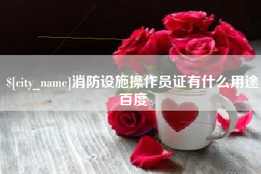 香港消防设施操作员证有什么用途百度