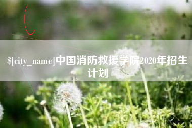 香港中国消防救援学院2020年招生计划
