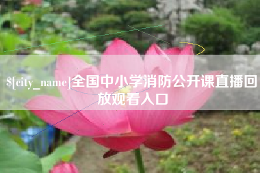 香港全国中小学消防公开课直播回放观看入口