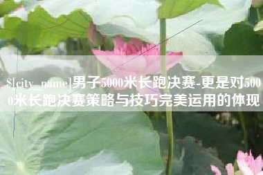 香港男子5000米长跑决赛-更是对5000米长跑决赛策略与技巧完美运用的体现