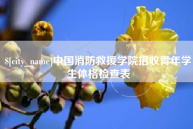 香港中国消防救援学院招收青年学生体格检查表